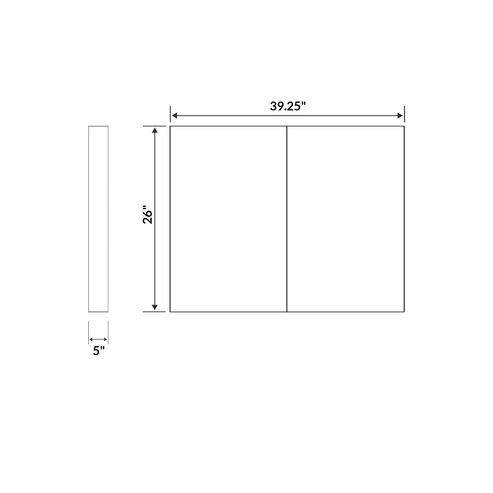 40 W x 26 H Mirrored  Medicine Cabinet LMC1-40